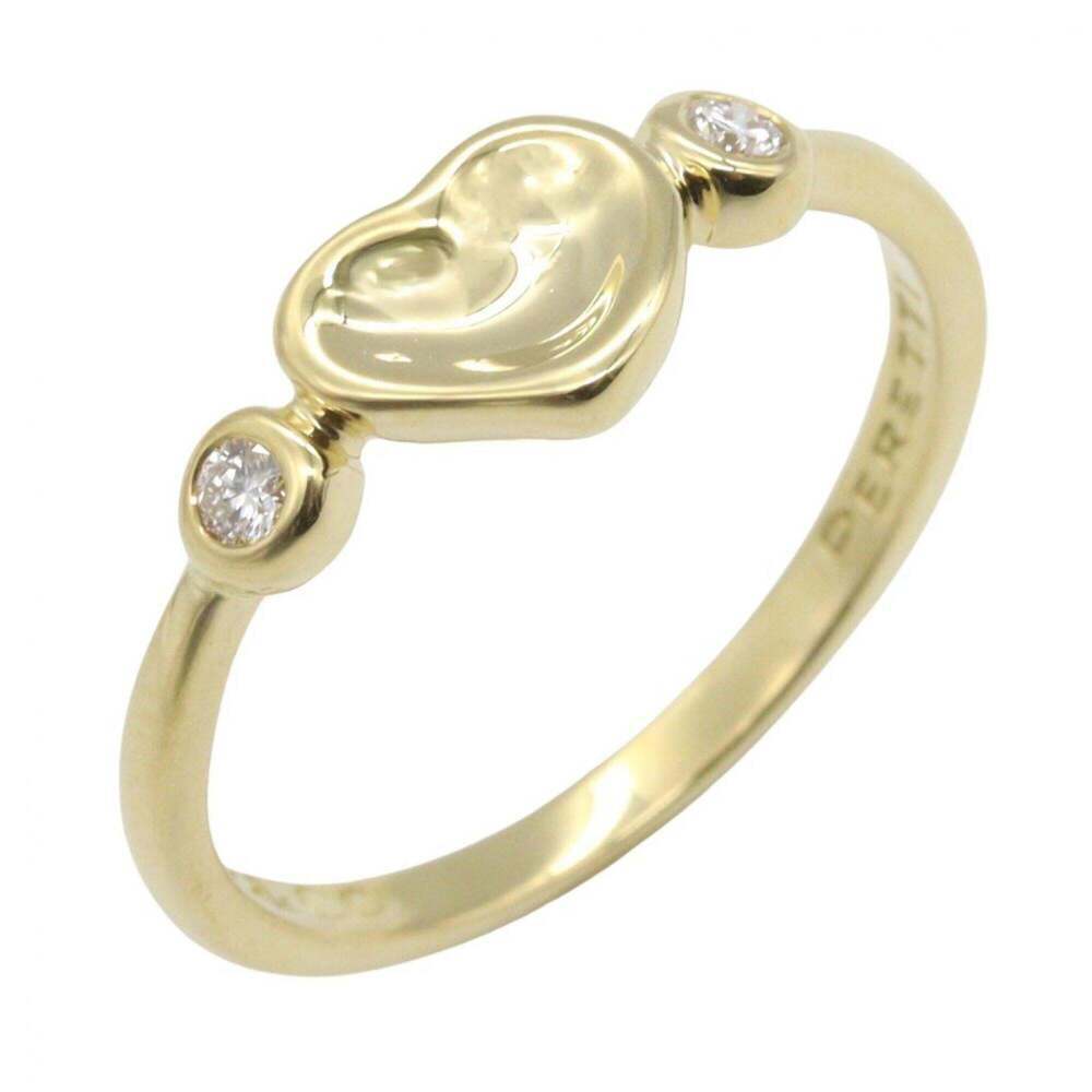 TIFFANY 18k Gold Diamond Heart Ring